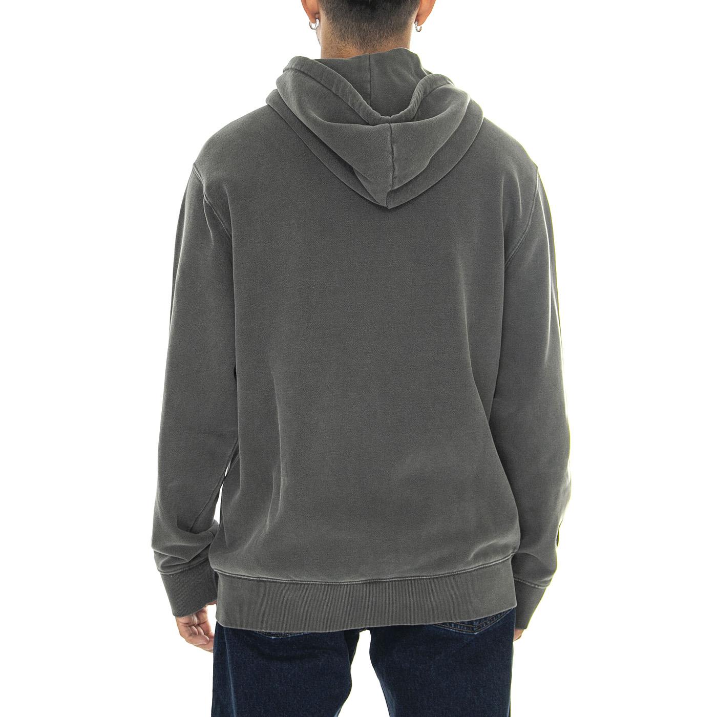 Hooded Duster Script Jacket Black garment dyed - Felpa con Cappuccio e Zip Uomo Grigia I033619.89GD  CARHARTT WIP 