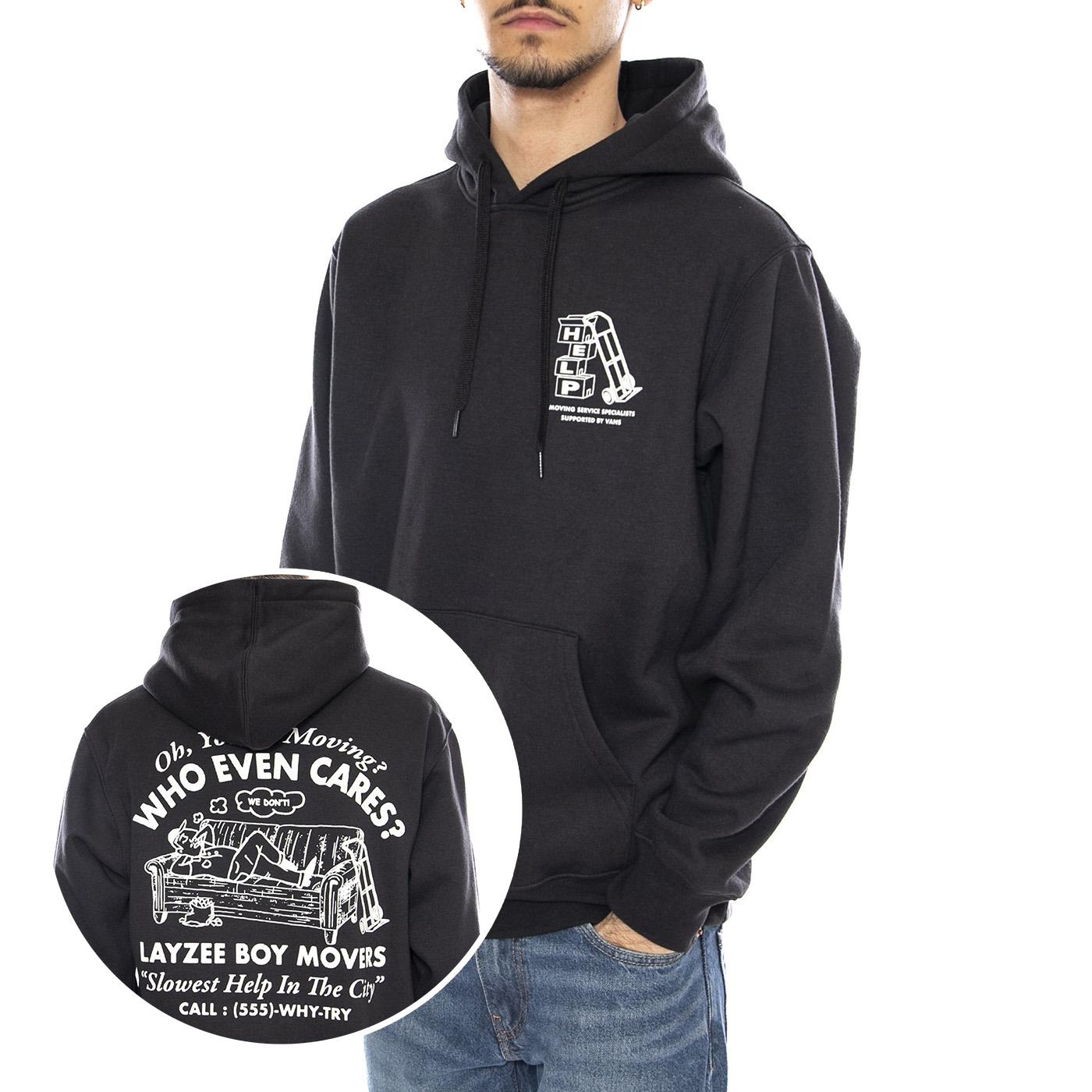 Moving Co Pullover Vans Black -- Felpa con Cappuccio Uomo Nera VN000PAB BLK1 VANS 