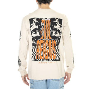 Optiskull Longsleeve Cream - Maglietta Girocollo Maniche Lunghe Uomo Beige LSV0064CRE  DOOMSDAY 