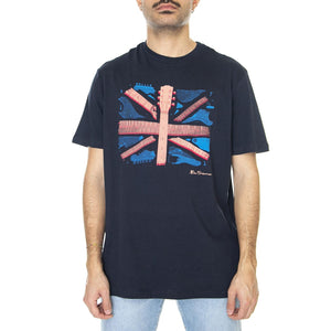 Smashed Guitar Union Jack Tee Dark Navy - Maglietta Girocollo Uomo Blu 61652-025  BEN SHERMAN 