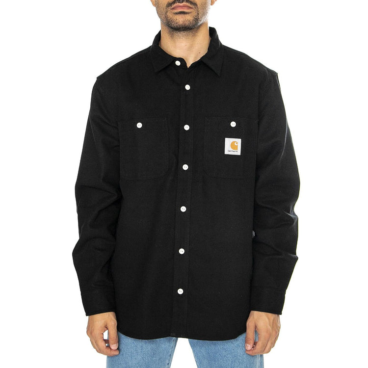 L/S Clink Shirt Black rigid - Camicia Uomo Nera I032830.8901  CARHARTT WIP 