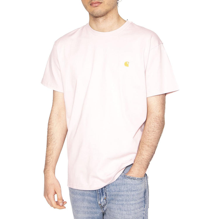 S/S Chase T-Shirt Air Pink / Gold - Maglietta Girocollo Uomo Rosa I026391.2VAXX  CARHARTT WIP 