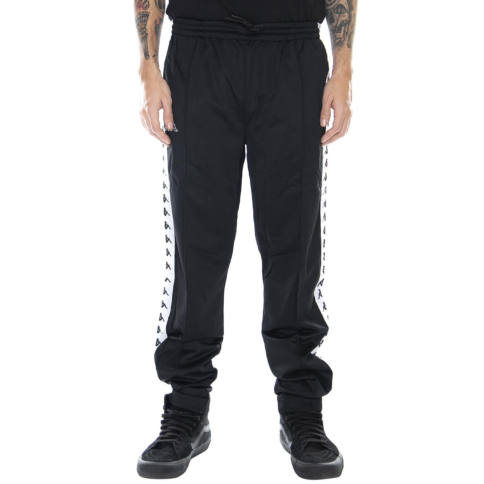 Banda Anniston Slim Sport Trousers -  Black / White - Pantaloni Sportivi Uomo Neri 301EFS0-AE2  KAPPA 