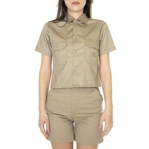 W' Work Shirt SS Rec Khaki - Camicia Maniche Corte Donna Beige DK0A4XKDKHK1  DICKIES 