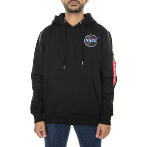 Dark Side Hoody Black Neon Purple - Felpa con Cappuccio Uomo Nera 108337-556  ALPHA INDUSTRIES 