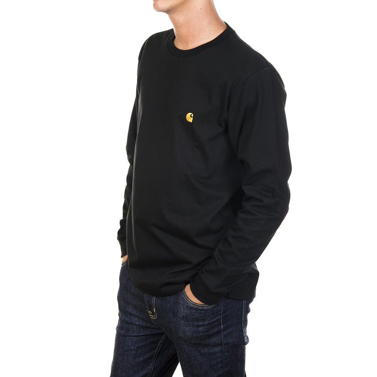 L/S CHASE T-SHIRT 100% Cotton Single Jersey, 238 g/m? Black / Gold I022923.89.90.03  CARHARTT WIP 