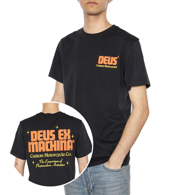 Drop Down Tee Black - Maglietta Girocollo Uomo Nera DMP251953B_BLK  DEUS EX MACHINA 