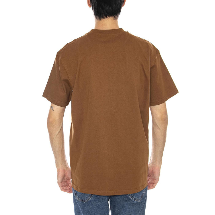 S/S American Script T-Shirt Hamilton Brown - Maglietta Girocollo Uomo Marrone I029956.HZXX . CARHARTT WIP 