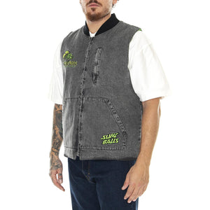 M' Flys Vest Black Acid Wash - Giacca Invernale Smanicata Uomo Grigia Flys Vest Black Acid Wash  SANTA CRUZ 