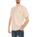 T-Shirt Slim Fit mit Monogramm-Jacquard - Beiges Herren-Poloshirt mit Lacoste-Logo Herren LACOSTE