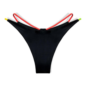 W' The Toughest Girl Bikini Bottom Black - Slip Bikini Nero GGBT182-BLK  GRIMEY 