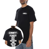 OBEY GLOBAL IMPACT TEE BLACK - Herren-T-Shirt Rundhalsausschnitt Schwarz Herren OBEY