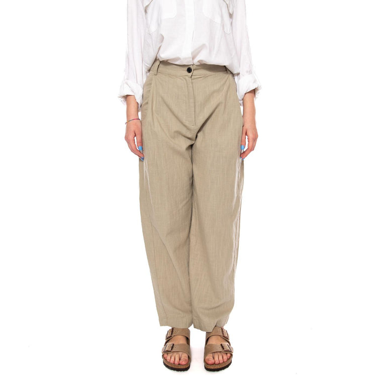 SANDI_WS PANT STONE GREEN - Pantaloni Larghi Donna Verdi 331634 974 ELVINE 