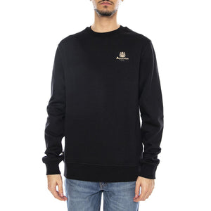 Small Logo Crew Neck Fleece -- Felpa Girocollo Uomo Nera AW_ICON_SW006_16 . AQUASCUTUM 