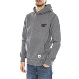 Logo-Hoodie, meliertes Grau – Herren-Hoodie, grau, mit Katzenmotiv