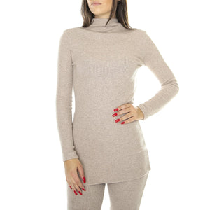 Taupe Ivy Knitted Top - Maglia Donna Beige WKN00155  THINKING 