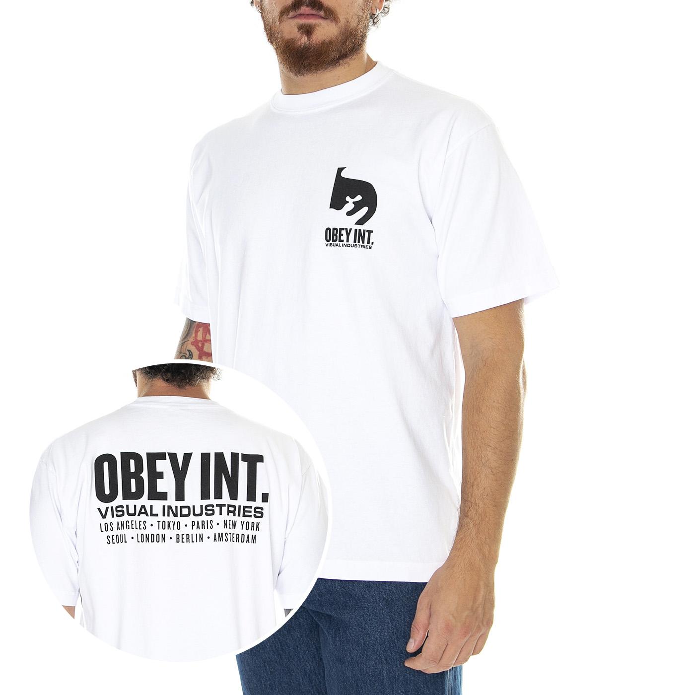 Obey Int. Visual Industries Heavy Weight Classic Box Tee White - Maglietta Girocollo Uomo Bianca 166913553-WHT  OBEY 