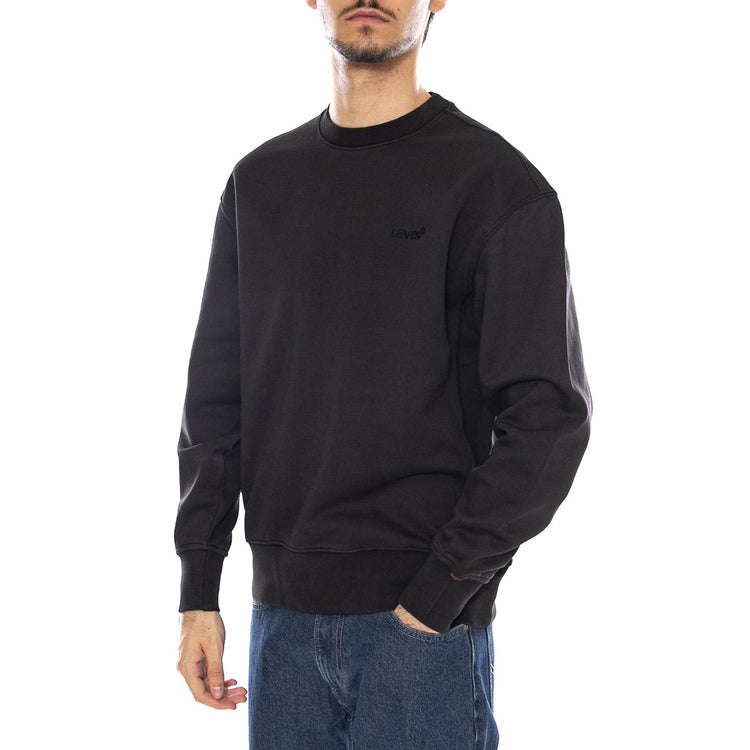 Authentic Crew Black Agate Garment Dye F Black - Felpa Girocollo Uomo Nera A9244-0000  LEVIS 