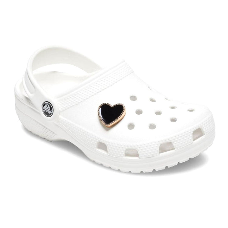 Black Heart with Gold Outline - Charm per Calzature Crocs Nero CR.3218 JIB UCOL CROCS 