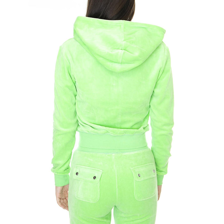 Cotton Rich Robertson Hoodie Summer Green - Felpa con Cappuccio e Zip Donna Verde JUCJCCA221001-SUM  JUICY COUTURE 
