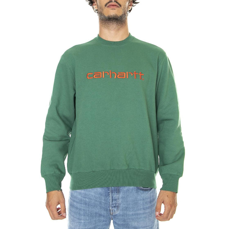 Carhartt Sweat Bonsaï / Brick - Felpa Girocollo Uomo Verde I030229-11YXX  CARHARTT WIP 
