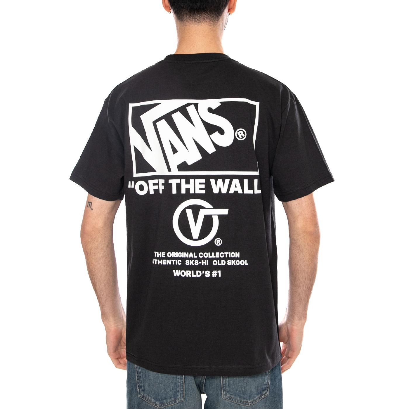 STACKED HI SS TEE BLACK/WHITE - Maglietta Girocollo Uomo Nera VN000PEW Y281 VANS 