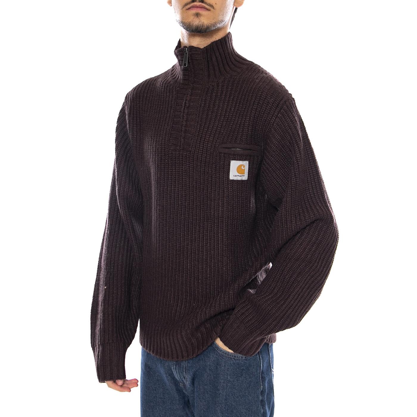 Detroit Half Zip Sweater Palisander - Giacca in Maglia Uomo Marrone I035398.33HXX  CARHARTT WIP 