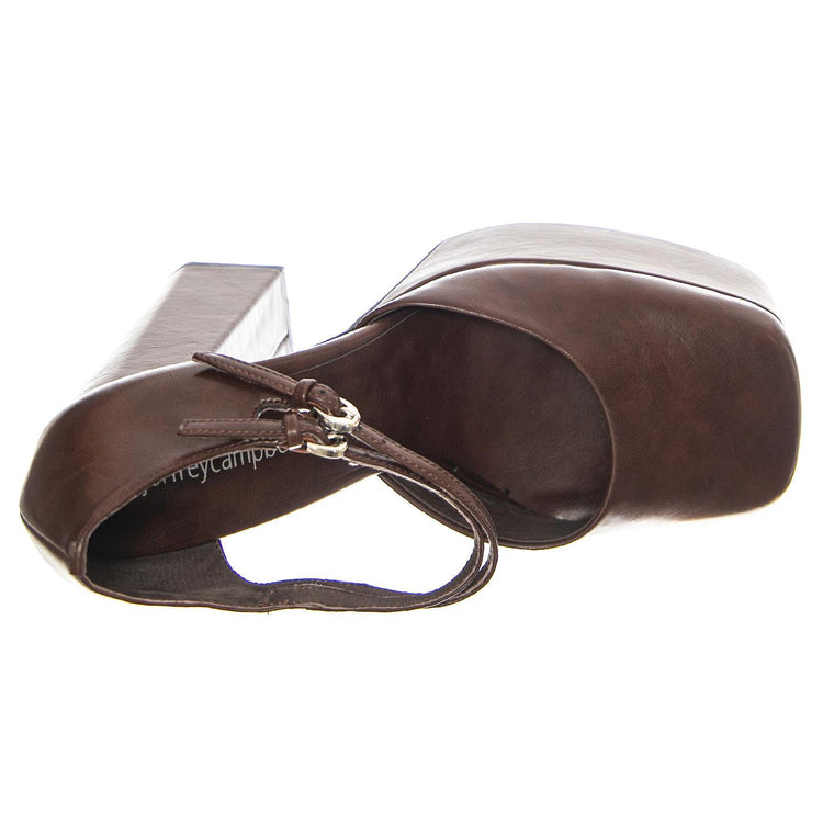 LEILA BROWN PATENT - Sandali Donna Marroni JCSR726PG-19-006-BRO . JEFFREY CAMPBELL 