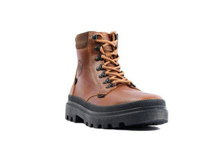 Pallatrooper Hkr Lth Beeswax Brown - Scarpe Stringate Profilo Alto Uomo Marroni PAS08895-214-M  PALLADIUM 