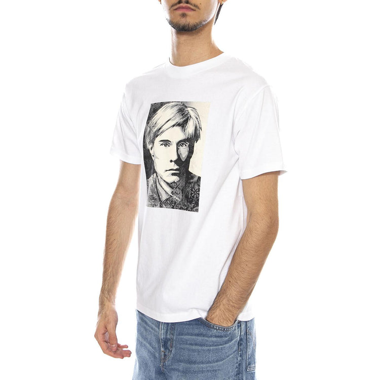 Obey Worhole Tee White - Maglietta Girocollo Uomo Baianca 165264241 WHT OBEY 