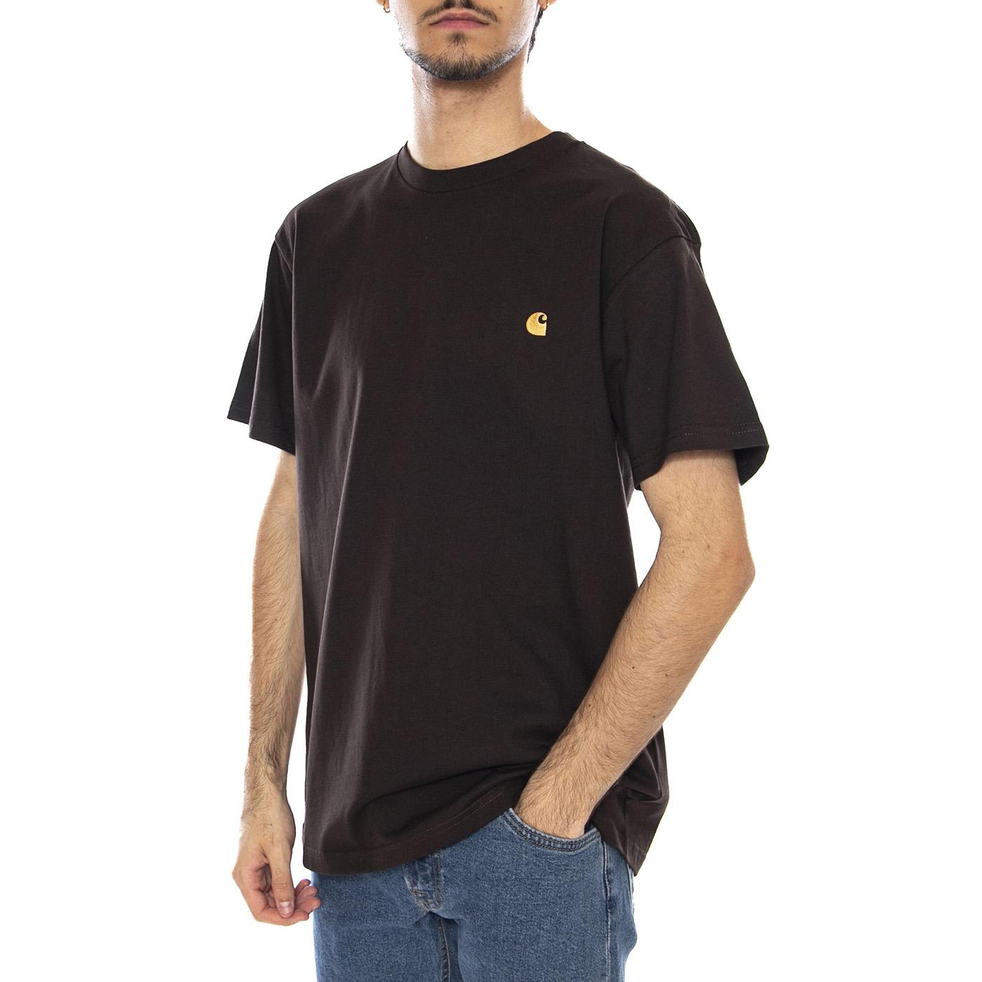 S/S Chase T-Shirt Tobacco / Gold - Maglietta Girocollo Uomo Marrone I026391.00WXX  CARHARTT WIP 