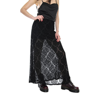 MRCMAXI LACE SKIRT-B  MOTEL ROCKS 
