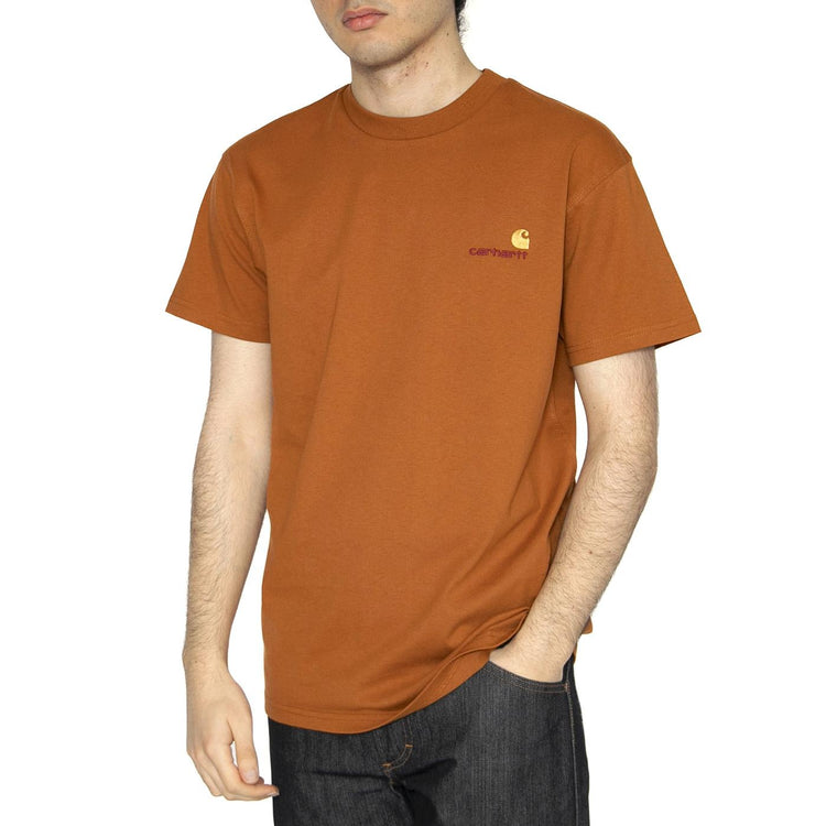 S/S American Script T-Shirt Sienna - Maglietta Girocollo Uomo Arancione I029956.2LWXX  CARHARTT WIP 