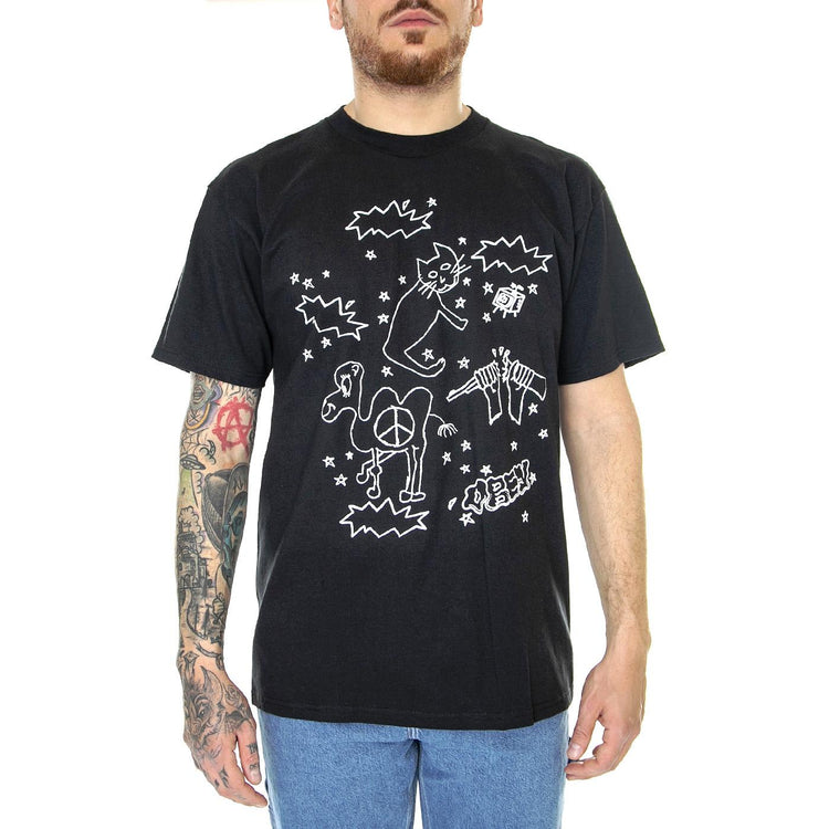 Obey Cat & Camel Classic Tee Black - Maglietta Girocollo Uomo Nera 165263420-BLK  OBEY 
