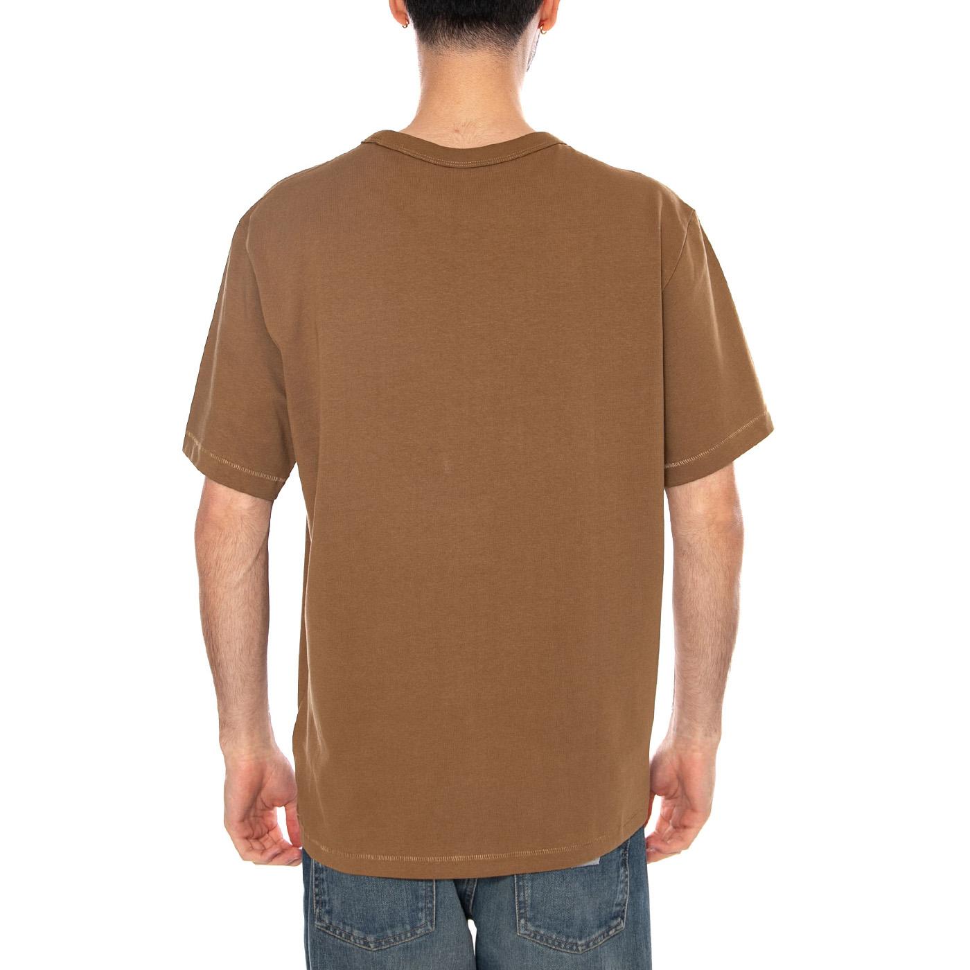 SS SOLID TEE KANGAROO BROWN - Maglietta Girocollo Uomo Marrone 112378013 BRN WRANGLER 