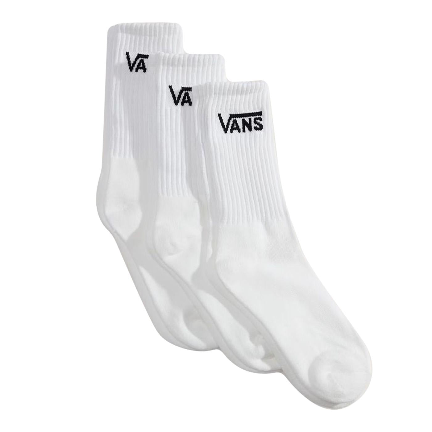 Classic Crew Rox White - Set 3 Paia di Calzini Bianchi VN000QBV WHT1 VANS 