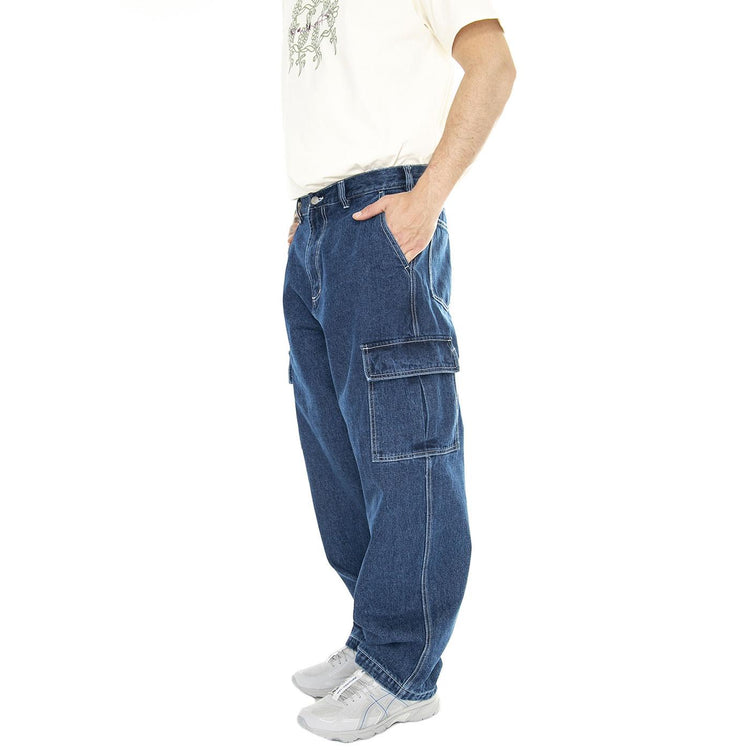 Big Wig Cardgo Denim Pant Stone Wash - Pantaloni Denim Jeans Uomo Blu 142010094-STN  OBEY 