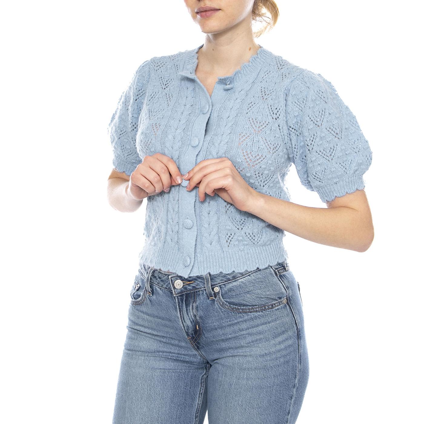 Pauline Pointelle Ss Cardi - Glacier Lake Novelty Stitch - Cardigan Maniche Corte Donna Verde 005A8 0001 LEVIS 