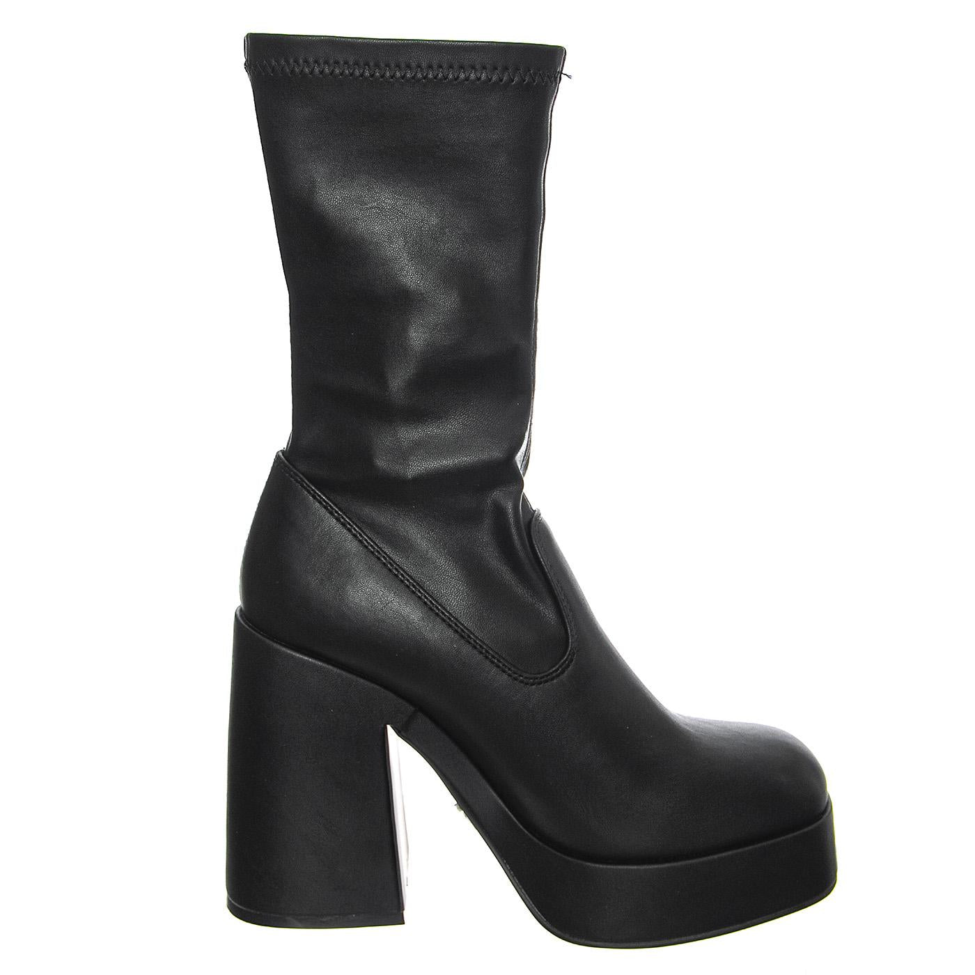 HIDDEN BLACK STRETCH PU - Stivaletti alla Caviglia Donna Neri WSSHIDDEN-BLK . WINDSOR SMITH 