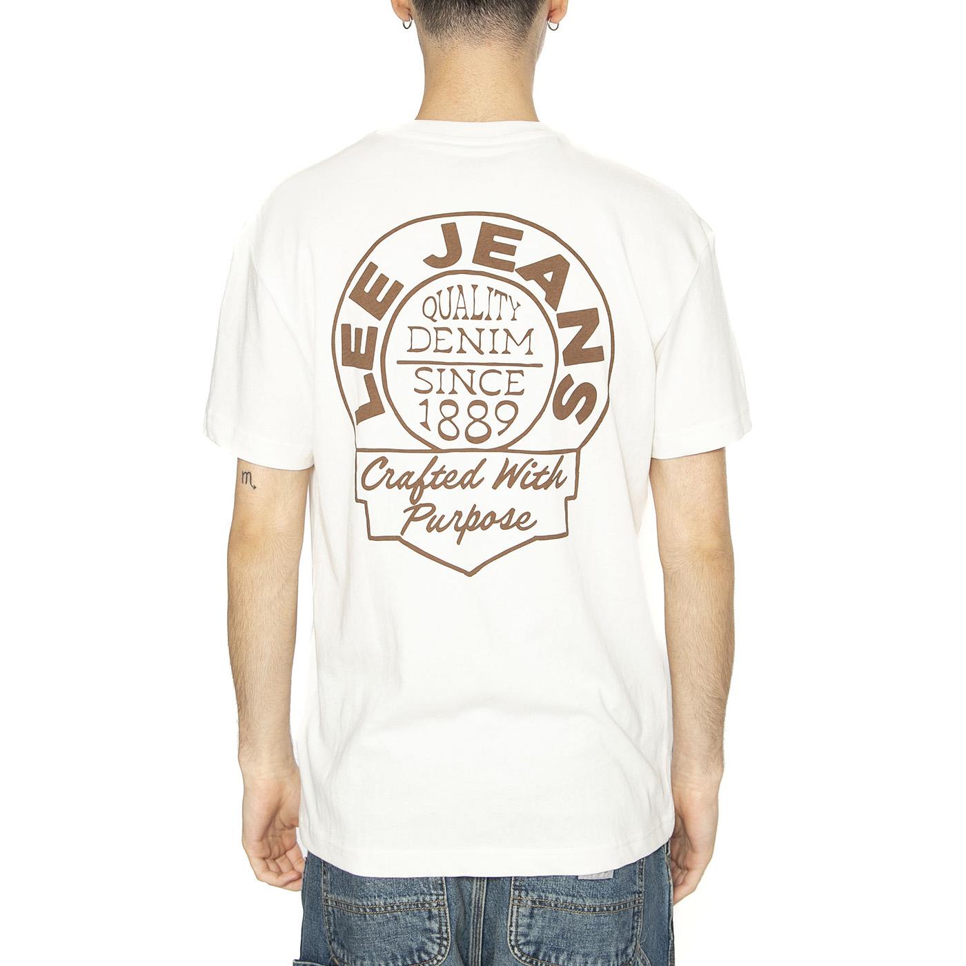 Relaxed Tee Ecru - Maglietta Girocollo Uomo Bianca 112364544  LEE 