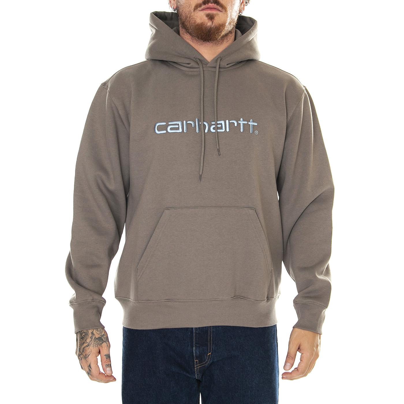 Hooded Carhartt Sweat Barista / Mirror - Felpa con Cappuccio Uomo Grigia I030547.1R8XX  CARHARTT WIP 