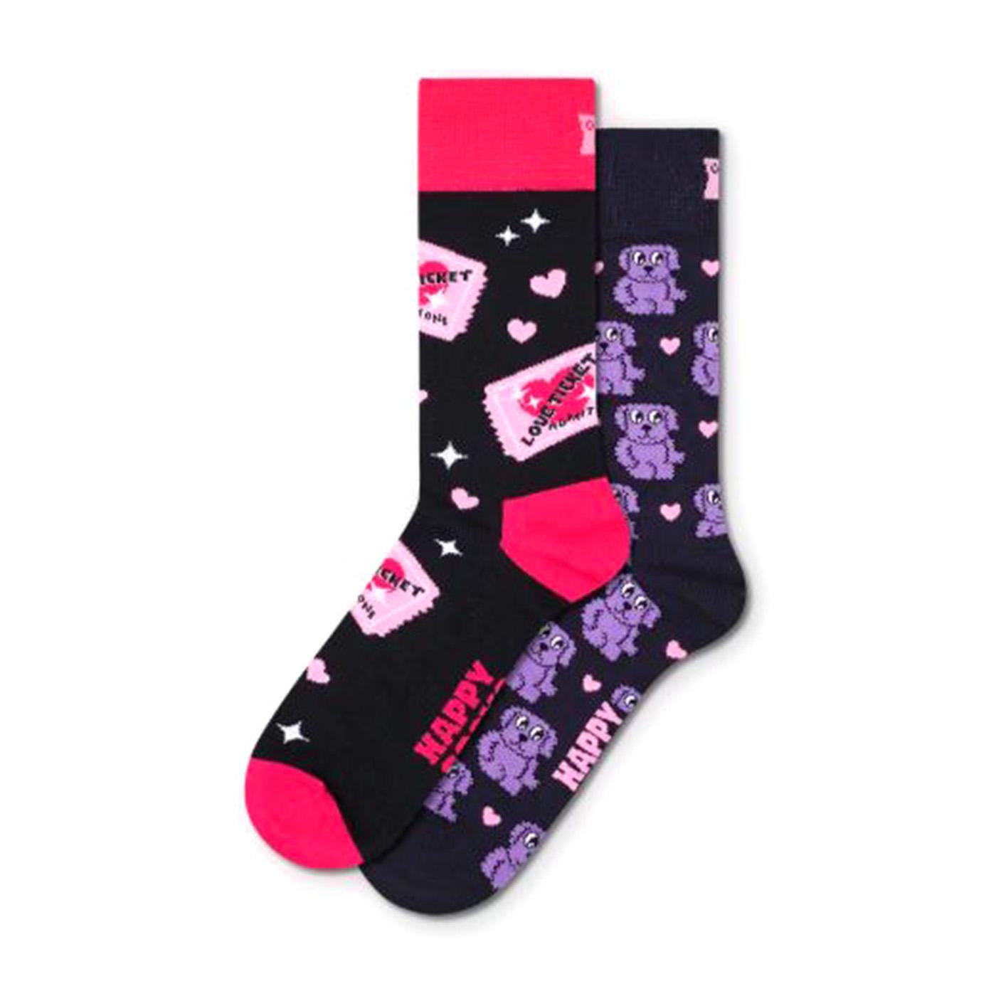 2-Pack Love Tickets Socks Gift Set - Set da Due Paia di Calzini Multicolore P004656 PNK HAPPY SOCKS 