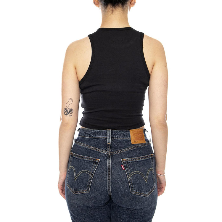 OVAL LOGO TANK BLACK - Canotta Donna Nera VN000XDP BLK1 VANS 