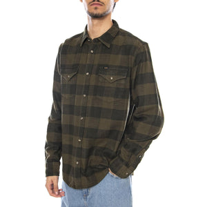 Clean Western Shirt Army Green Buffalo Check - Camicia a Quadri Uomo Verde 112371320  LEE 