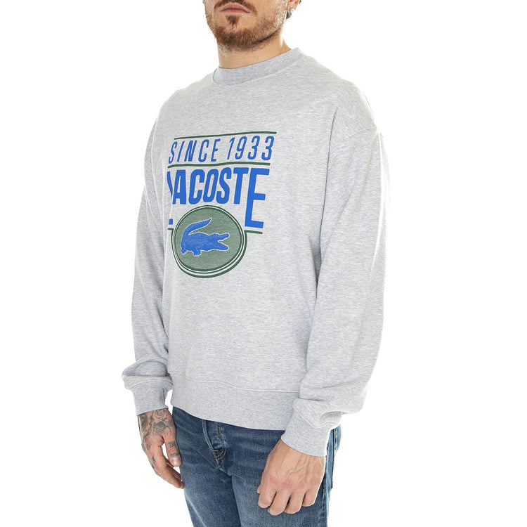 Sweatshirt CCA Grey - Felpa Girocollo Uomo Grigia SH7349-CCA  LACOSTE 
