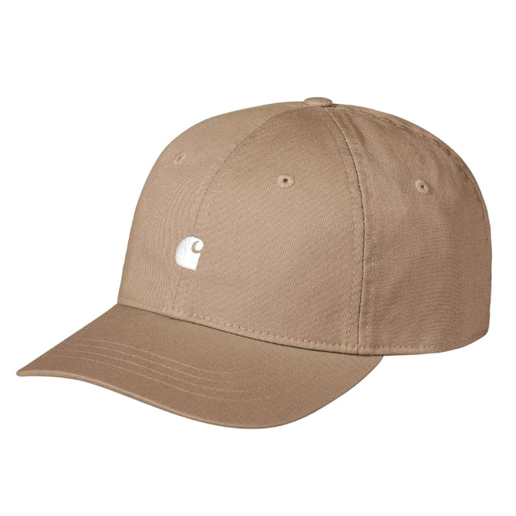 Madison Logo Cap Leather / White - Cappellino con Visiera Marrone I023750.1Q5XX . CARHARTT WIP 