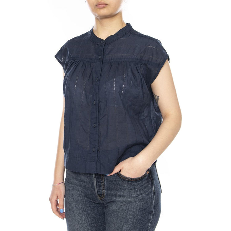 DROP SHOULDER SHIRT NAVY - Top Donna Blu 112378148 BL WRANGLER 