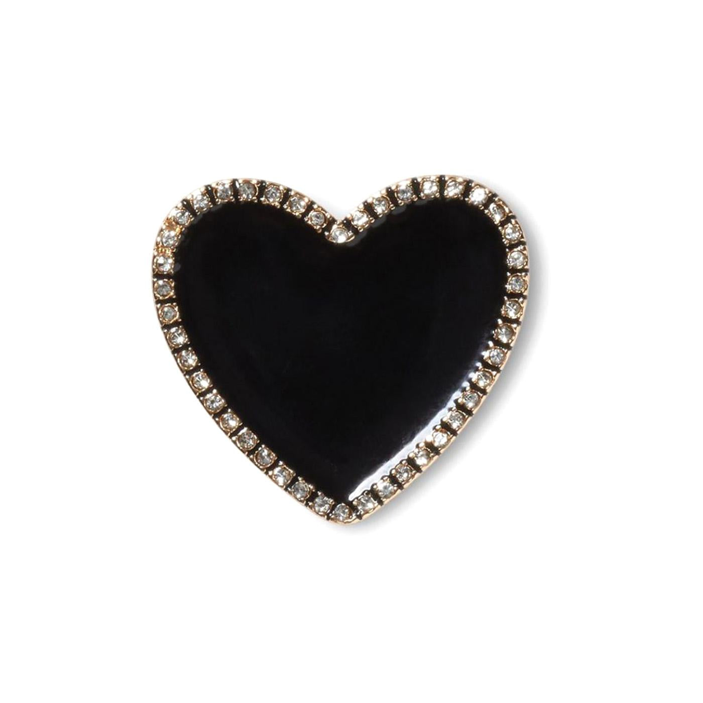 Black Heart with Gold Outline - Charm per Calzature Crocs Nero CR.3218 JIB UCOL CROCS 