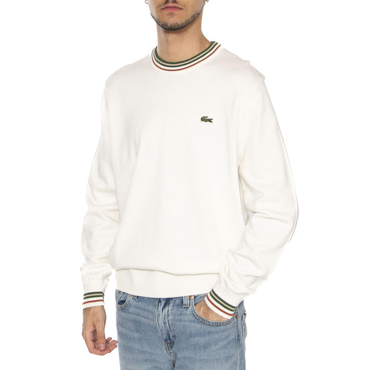 Pullover X0N White - Maglione Girocollo Uomo Bianco AH5158-X0N . LACOSTE 