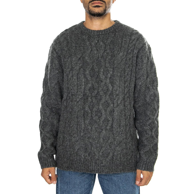 Battery Crewneck Sweater Parkside Cable Grey - Maglione Girocollo Uomo Grigio A0708-0017  LEVIS 